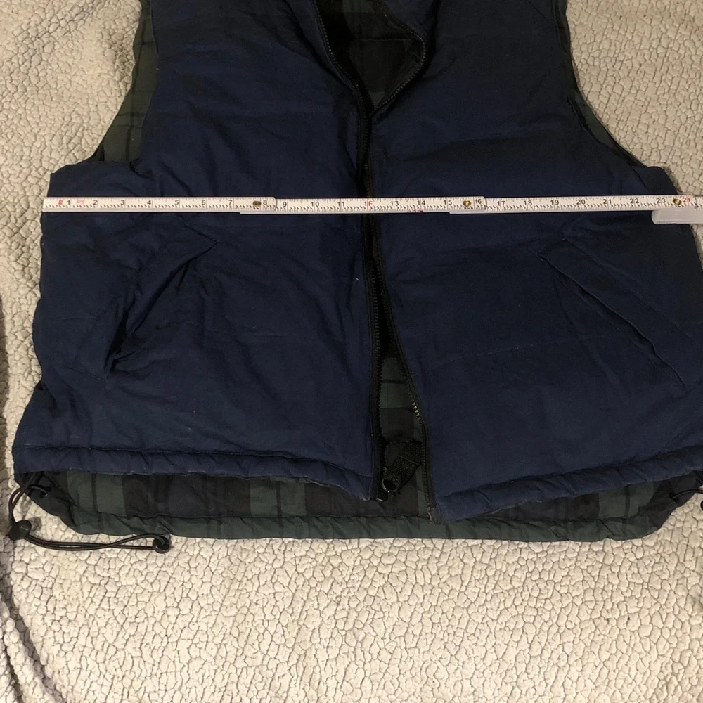 VTG Outdoor Exchange Navy/plaid reversible Puffer Vest Cotton